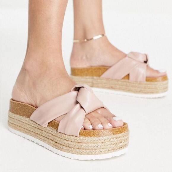 BRAND NEW QUPID CANCUN WOMEN'S PLASFORM SLIDE WEDGE SANDALS - Picture 13 of 16